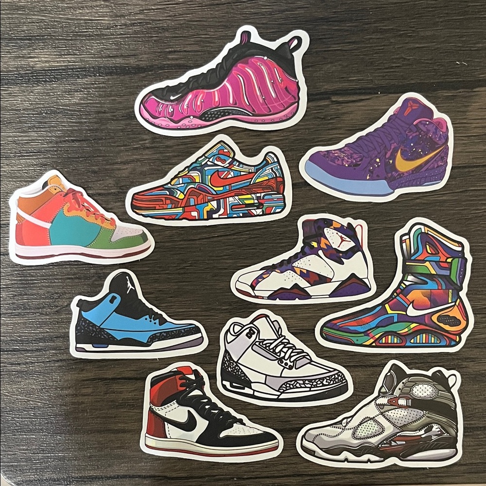 Set of 10 New Sneaker Stickers